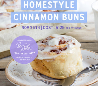 Join us at Le Dolci Culinary Classroom for a Cinnamon Bun Baking Adventure!