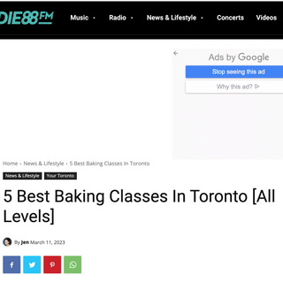 Honoured to be on the 5 Best Baking Classes In Toronto List!